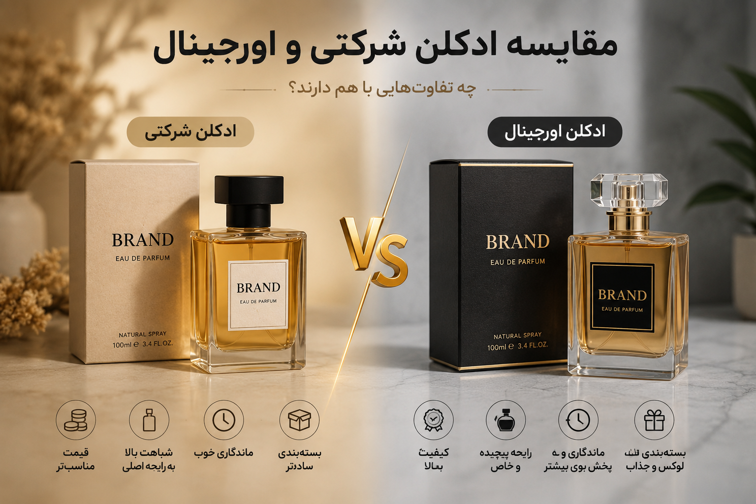 مقایسه ادکلن شرکتی و اورجینال؛ تفاوت‌ها، مزایا و کدام انتخاب بهتری است؟