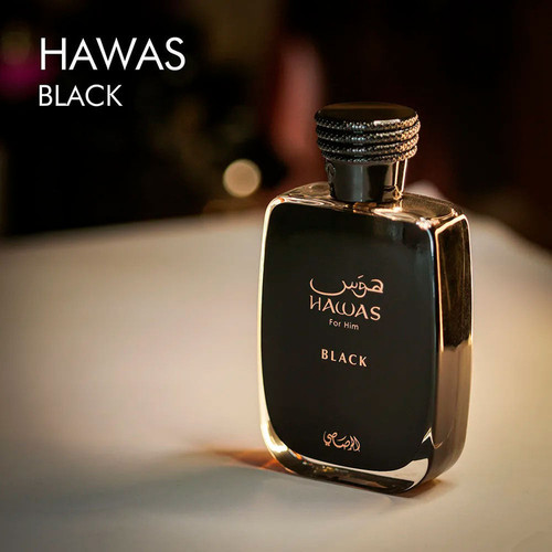 ادکلن مردانه اماراتی اورجینال الرصاصی مدل هوس بلک فور هیم (Rasasi Hawas Black for Him) الهام گرفته از رایحه نیشانه حاجیوات 100 میل