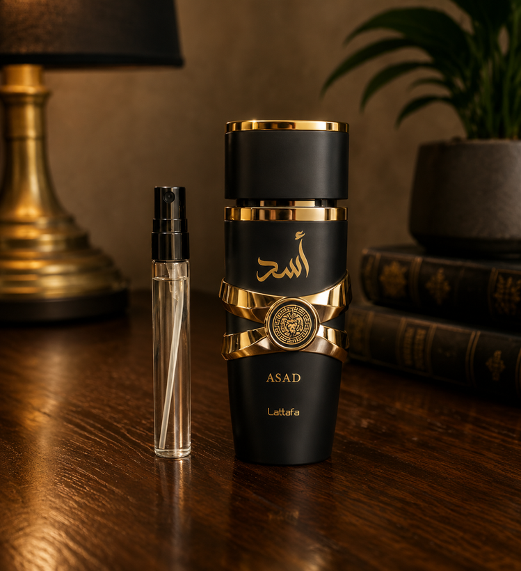 دکانت ۱۰ میل عطر ادکلن مردانه لطافه مدل اسد رایحه ساواج الکسیر برند: لطافه