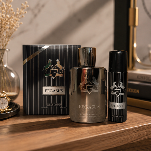 ادکلن مردانه پگاسوس همراه با اسپری رایگان | Fragrance World Pegasus